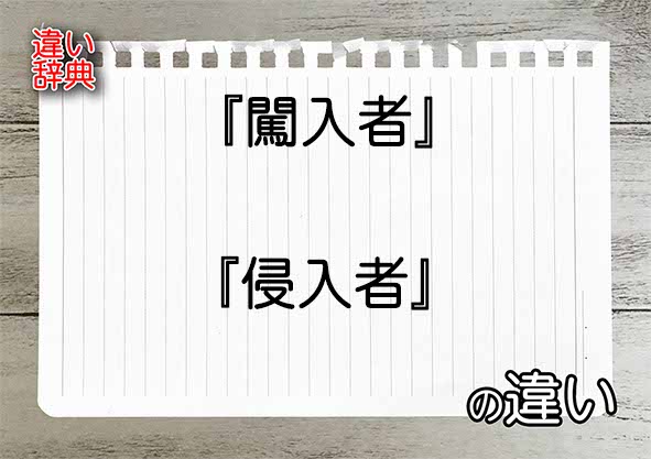 『闖入者』と『侵入者』の違いの意味を早わかり！