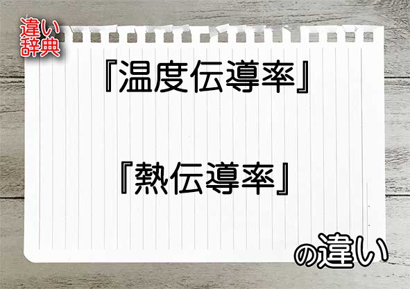 『温度伝導率』と『熱伝導率』の違いの意味を早わかり！