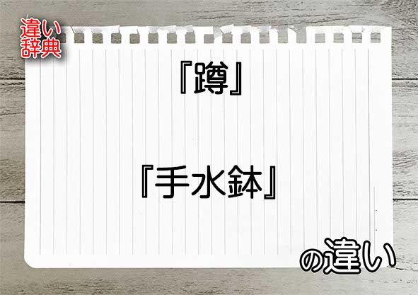 『蹲』と『手水鉢』の違いの意味を早わかり！