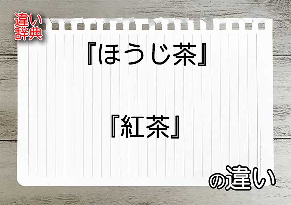 『ほうじ茶』と『紅茶』の違いの意味を早わかり！