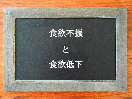 食欲不振と食欲低下の違いとは？違いを解説