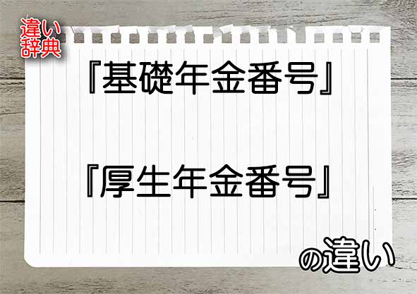 『基礎年金番号』と『厚生年金番号』の違いの意味を早わかり！