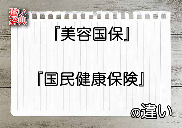 『美容国保』と『国民健康保険』の違いの意味を早わかり！