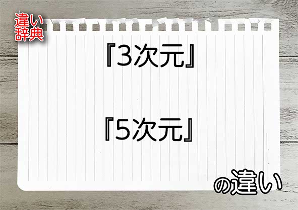 『3次元』と『5次元』の違いの意味を早わかり！