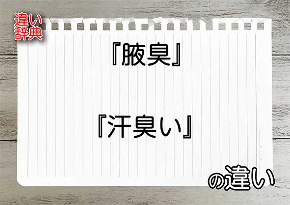 『腋臭』と『汗臭い』の違いの意味を早わかり！