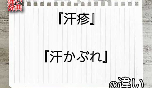 『汗疹』と『汗かぶれ』の違いの意味を早わかり！