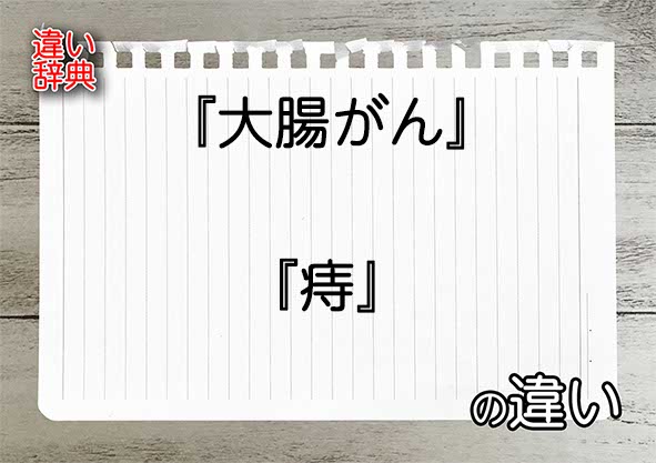 『大腸がん』と『痔』の違いの意味を早わかり！