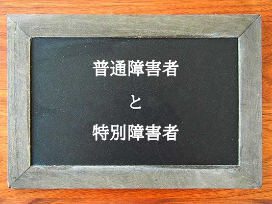 普通障害者と特別障害者の違いとは？違いを解説